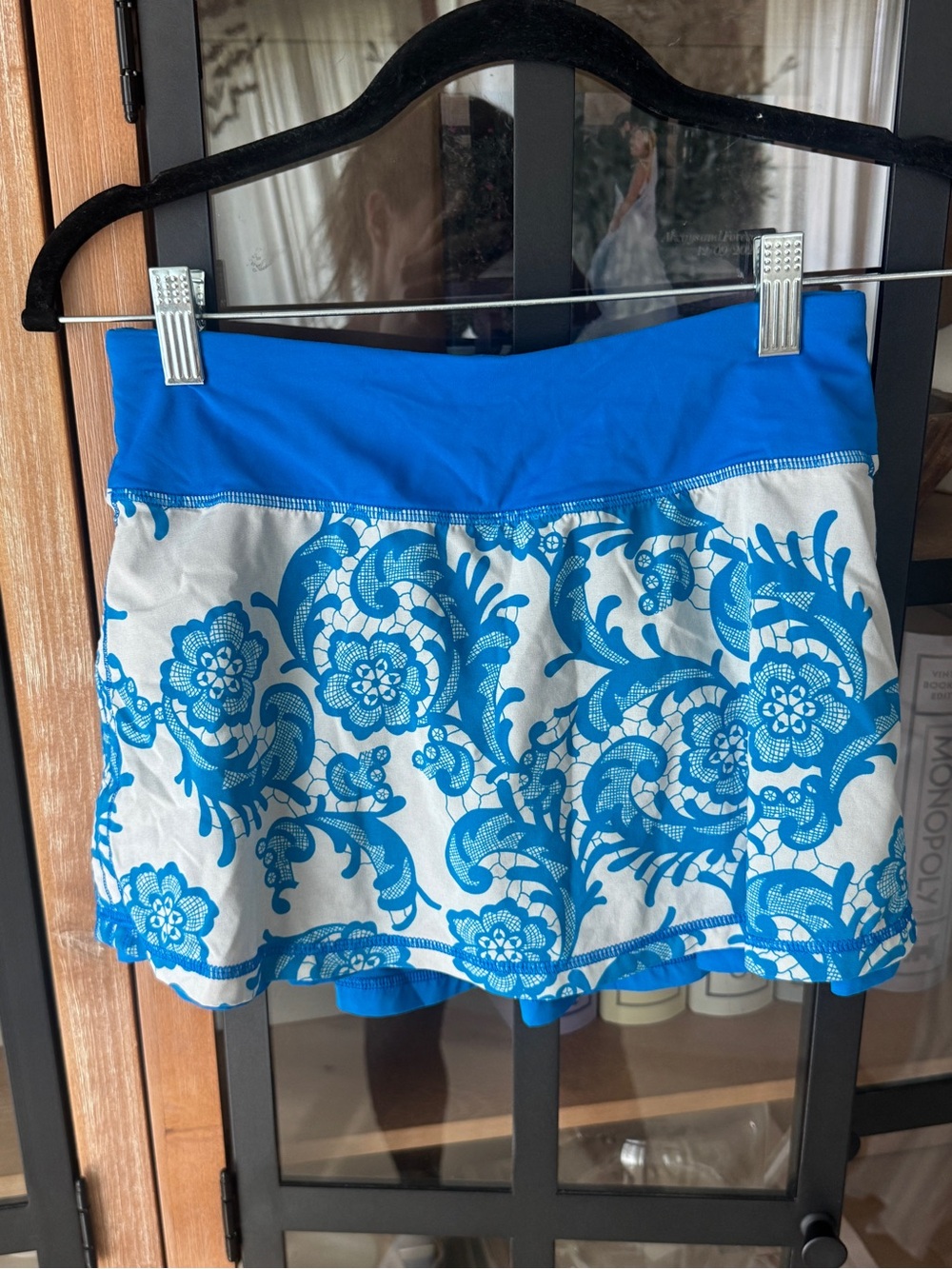 Lululemon Run Chase Me Skirt skort mini Laceoflage Polar Cream Beaming Blue